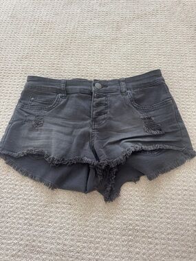 Billabong Black High-Waist Distressed Denim Shorts